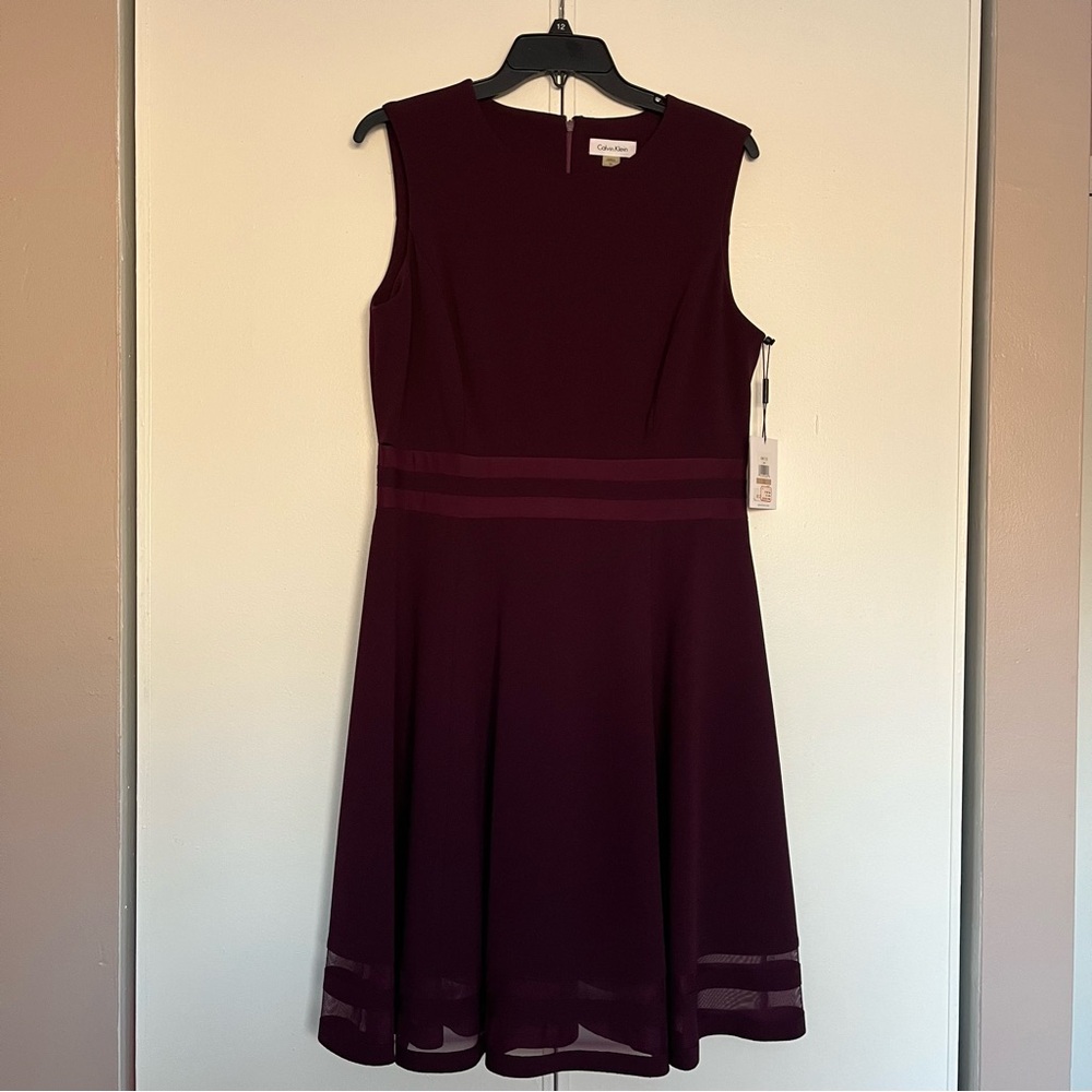 Calvin Klein Collection Burgundy Midi Dress